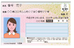 マイナンバーカード表面のイメージ画像